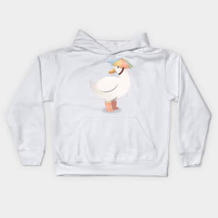 Umbrella Hat Duck Kids Hoodie